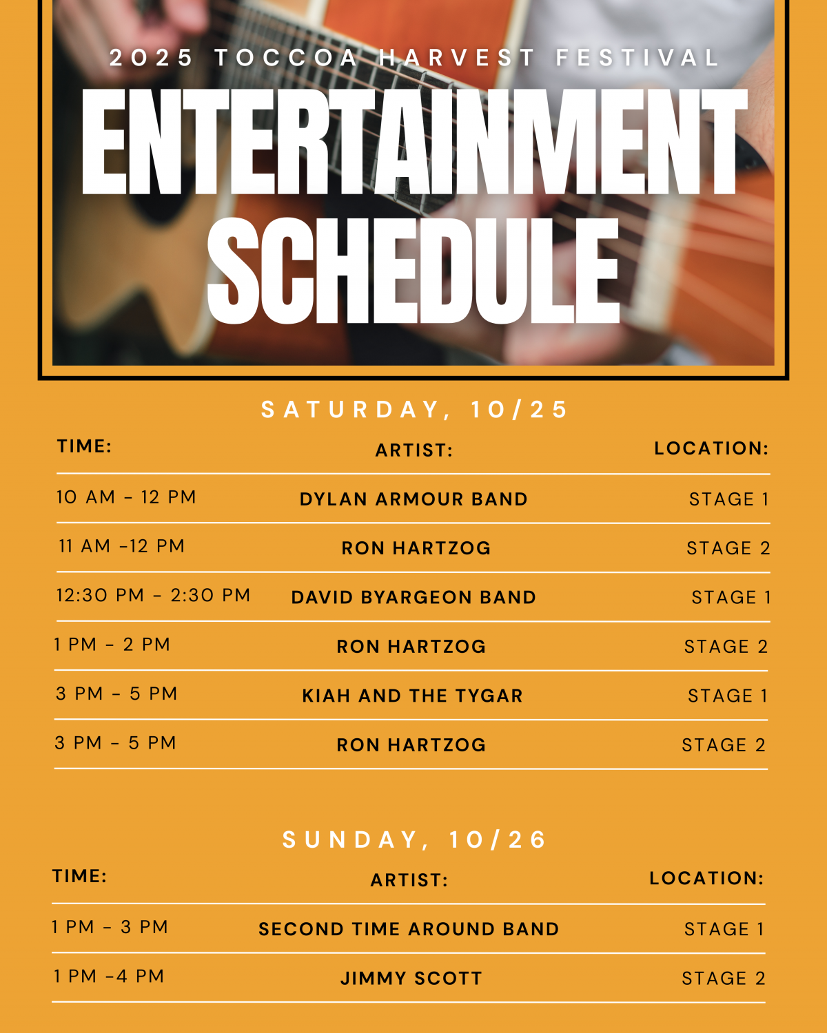 Entertainment Schedule