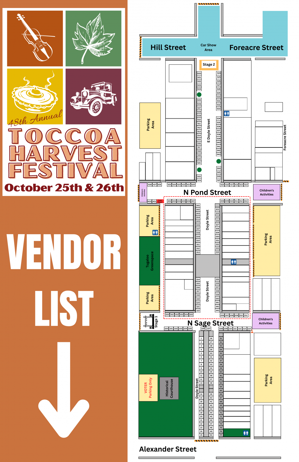 2025 HARVEST FESTIVAL VENDOR MAP