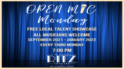 Open Mic Monday - September 2021 to January 2022